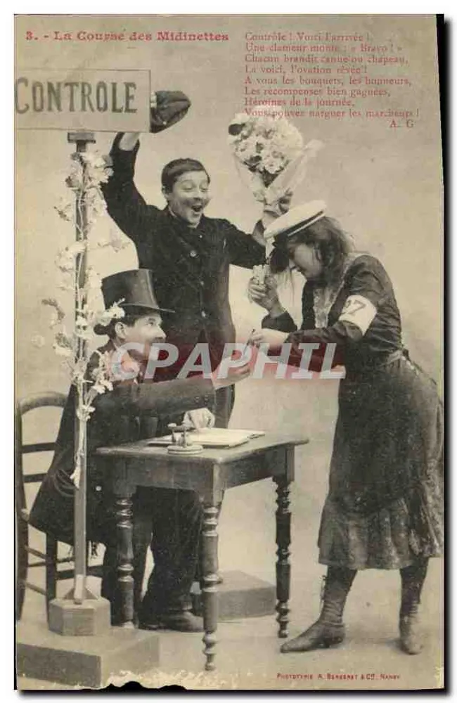 Die Midinetten-Rennen — Kontrolle — Phototypie A. BERNARD & Cie, Nancy - Vorderseite