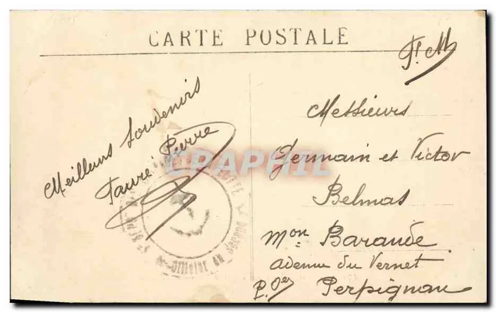 Der « Jauréguiberry », Schlachtschiff mit Türmen — A. Hougaunt, Nr. 440 - Rückseite