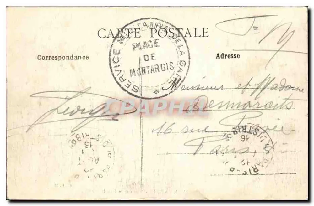 Montargis - Vista sobre o Canal — C.F.M. - Verso
