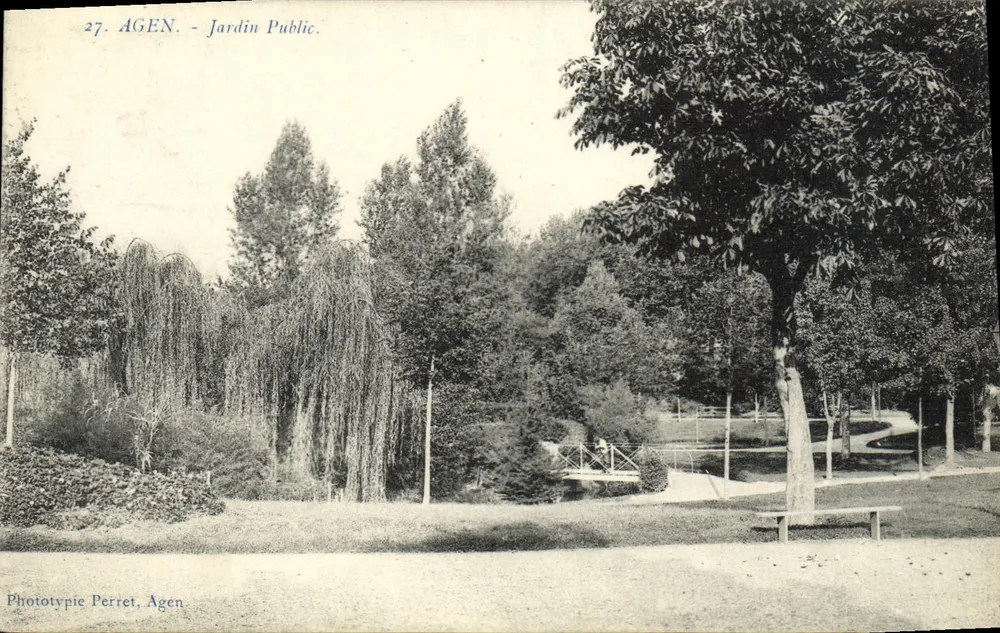 Agen - Jardim Público — Fototipia Perret, Agen, n°27 - Frente