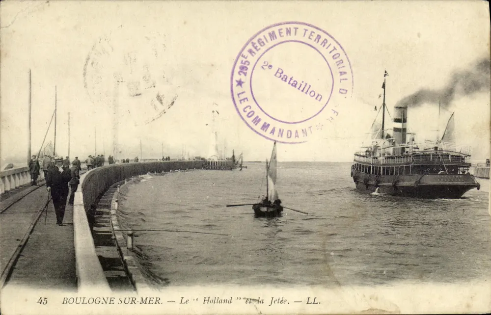 Boulogne-sur-Mer — Der « Holland » und die Mole — LL. — 2. Bataillon 295. Territorialregiment - Vorderseite