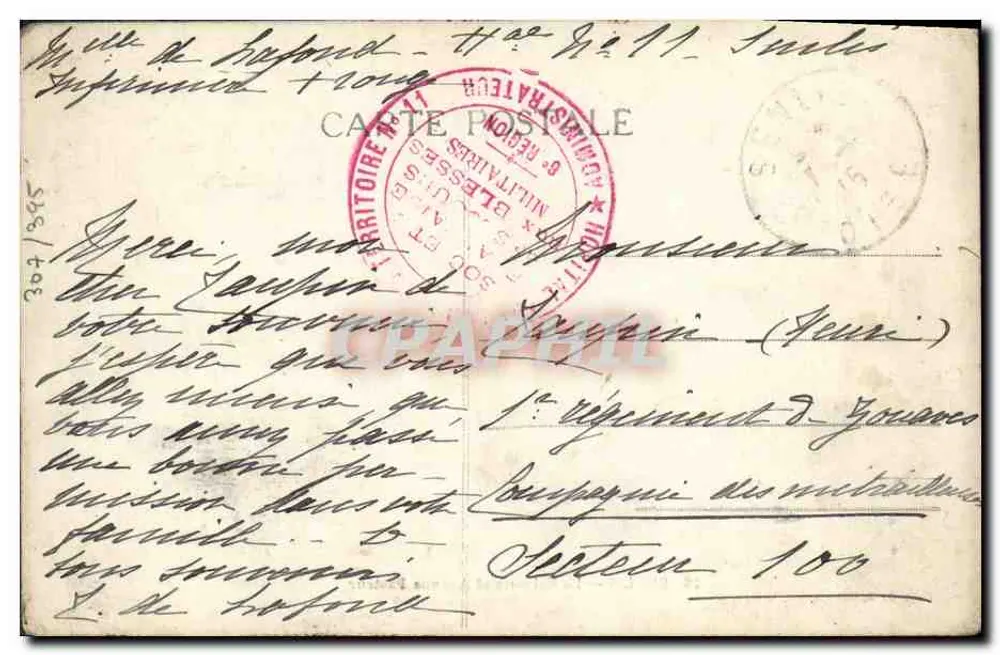 Senlis — O Calvário e Avenida Pasteur — Edit. J. B. n°28 - Verso