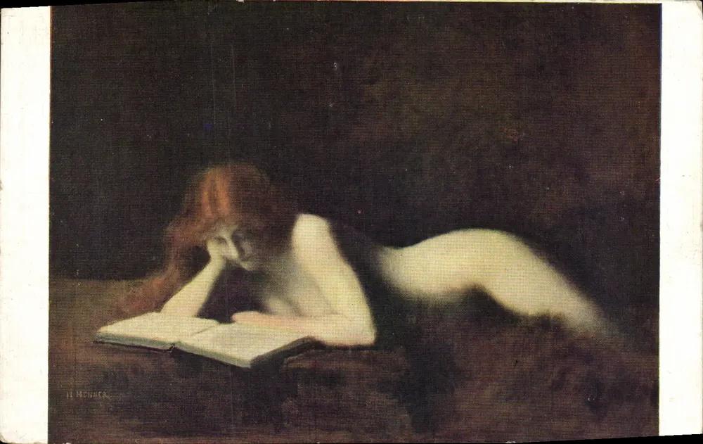 A Leitora — J.-J. Henner (1829-1905) — Editor: Lapina, Paris - Frente