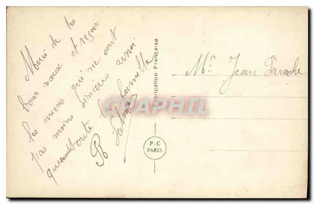 Liebespaar — Intime Szene — Benny Lujée, Verlag P-C Paris, Nr. 1166 - Rückseite