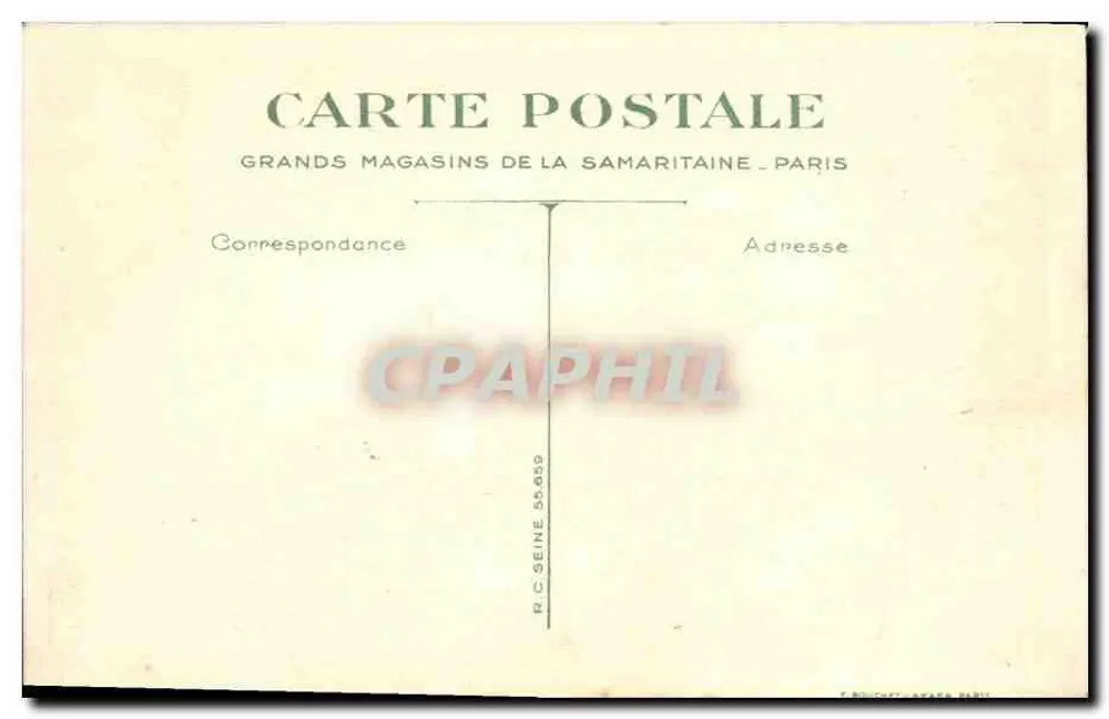 Kind und Hund am Tisch — DU WIRST ES NICHT HABEN! — Grands Magasins de la Samaritaine, Paris - Rückseite