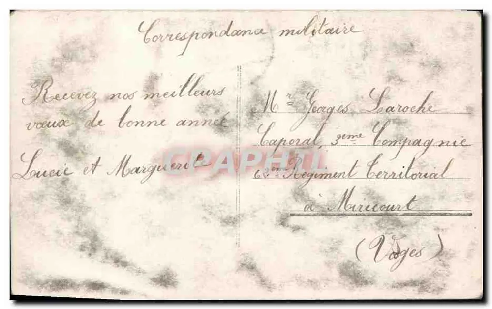 Oficial militar — Foto Manuel — 6º Regimento Territorial em Marcourt - Verso