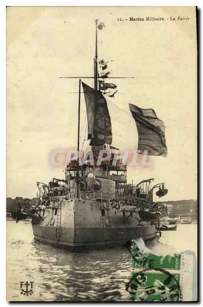 Le Patrie — Navio da Marinha Militar — Editor F.T. BREST, n°11 - Frente
