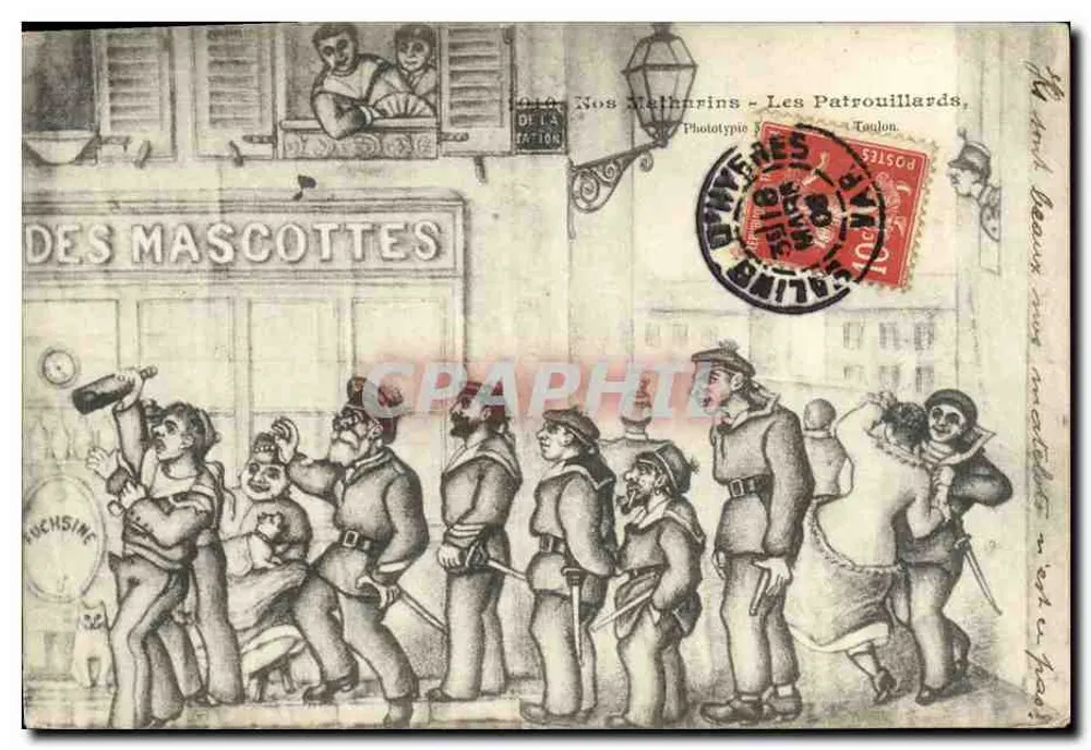 Nos Mélèhfrins - Os Patrouillards, Toulon — Fototipia da Estação - Frente