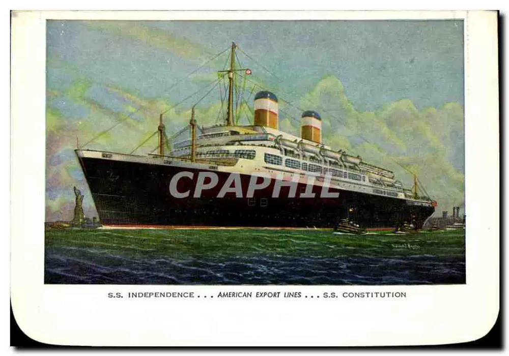 S.S. INDEPENDENCE — American Export Lines — Folcard - Frente
