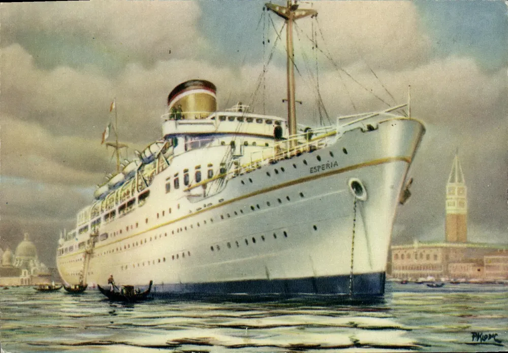 Dampfschiff Esperia — Adriatica-Gesellschaft — 1956 - Vorderseite