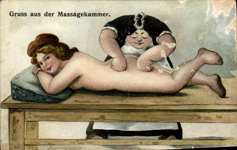Massage — scène de massage dans une chambre — éditeur Ges. gesch. — Série VII, n° 453 - Frente
