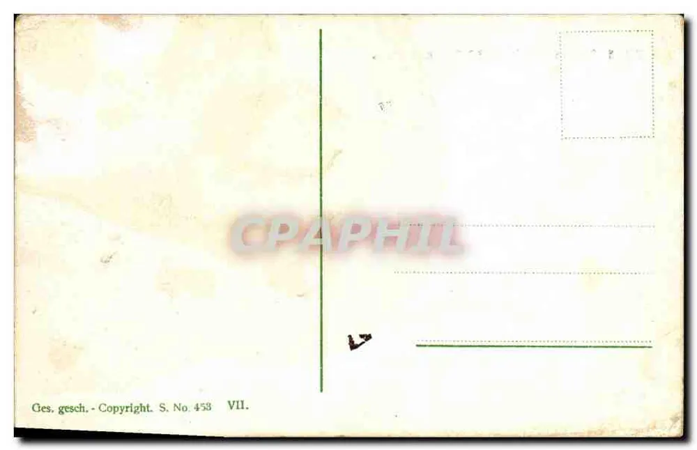 Massage — scène de massage dans une chambre — éditeur Ges. gesch. — Série VII, n° 453 - Verso