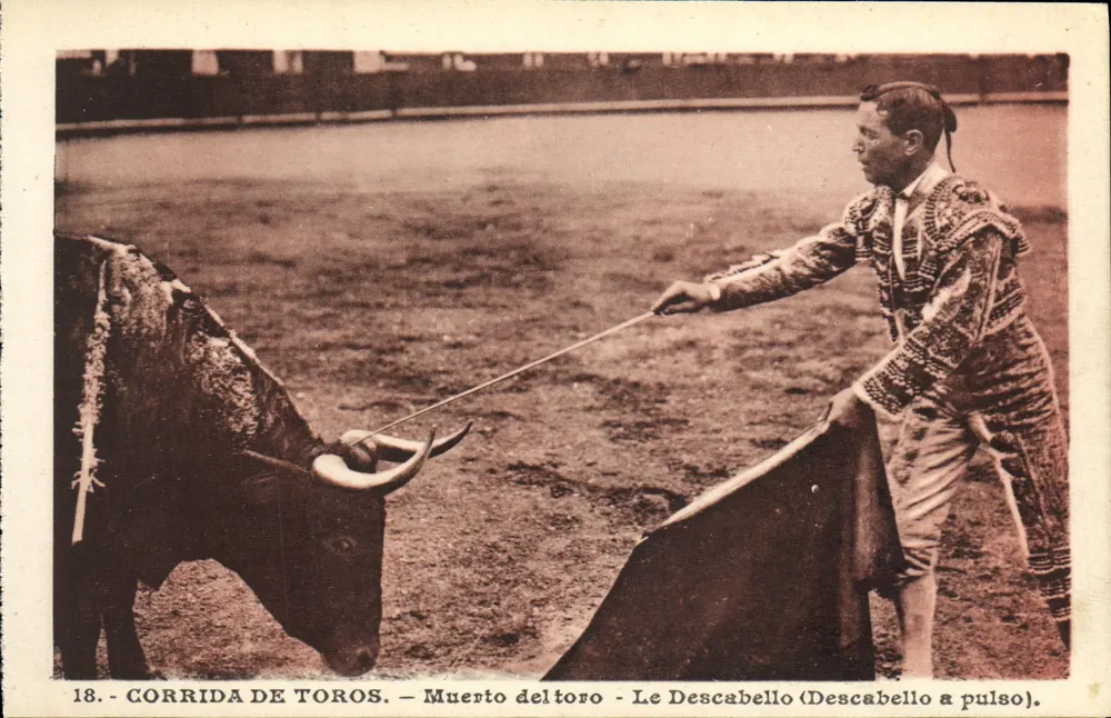 Corrida de Toros — Muerto del toro — Le Descabello (Descabello a pulso) — Muner, Kunstverleger, Nice - Vorderseite