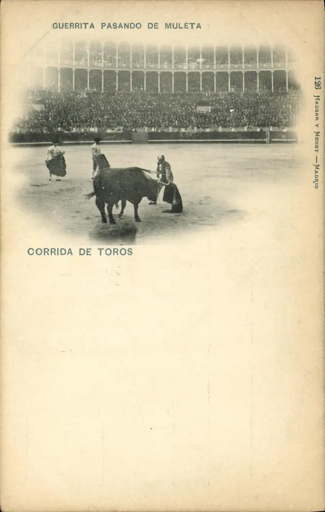 Corrida de toros — Guerrita pasando de muleta — Hauser y Menner — Madrid - Vorderseite