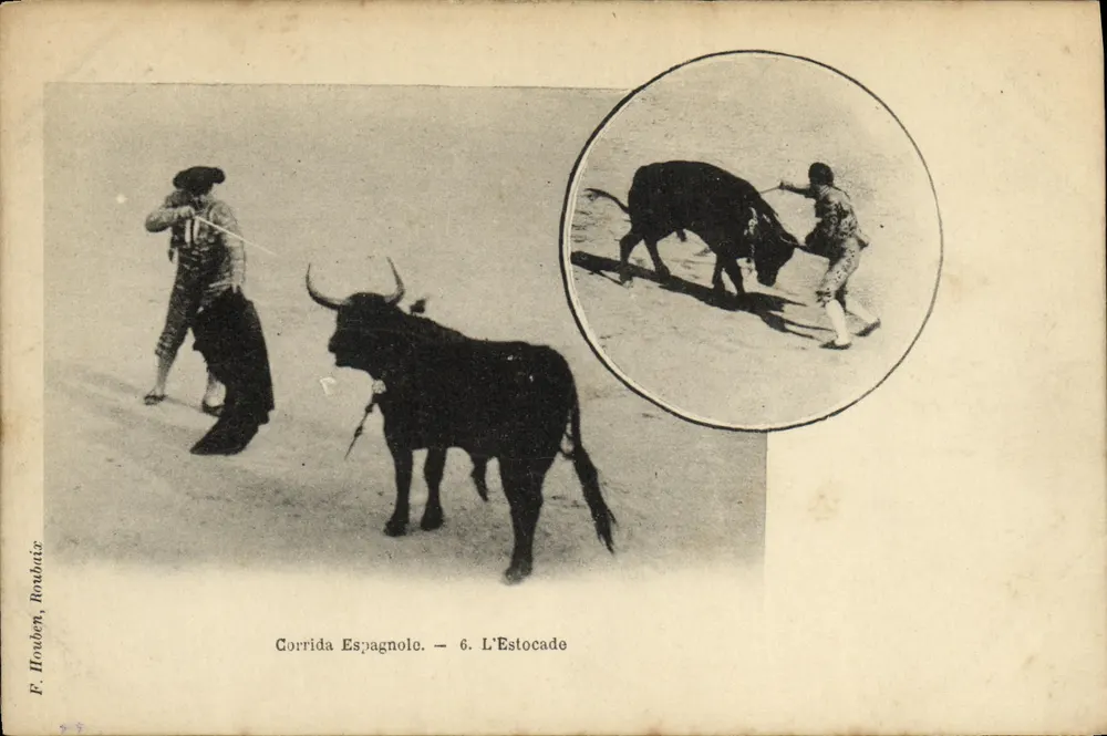 Spanische Stierkampf — Die Estocade — F. Houbaiz, n°6 - Vorderseite