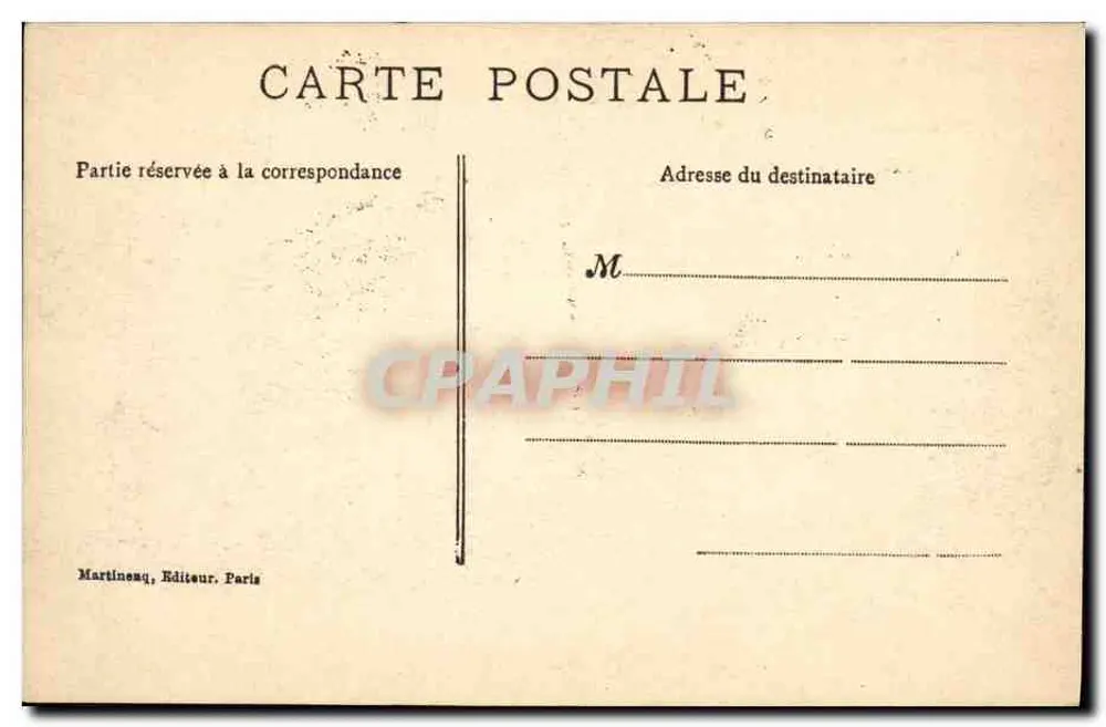 Abreise nach Béguède — Karikatur — Martineau, Verlag, Paris - Rückseite