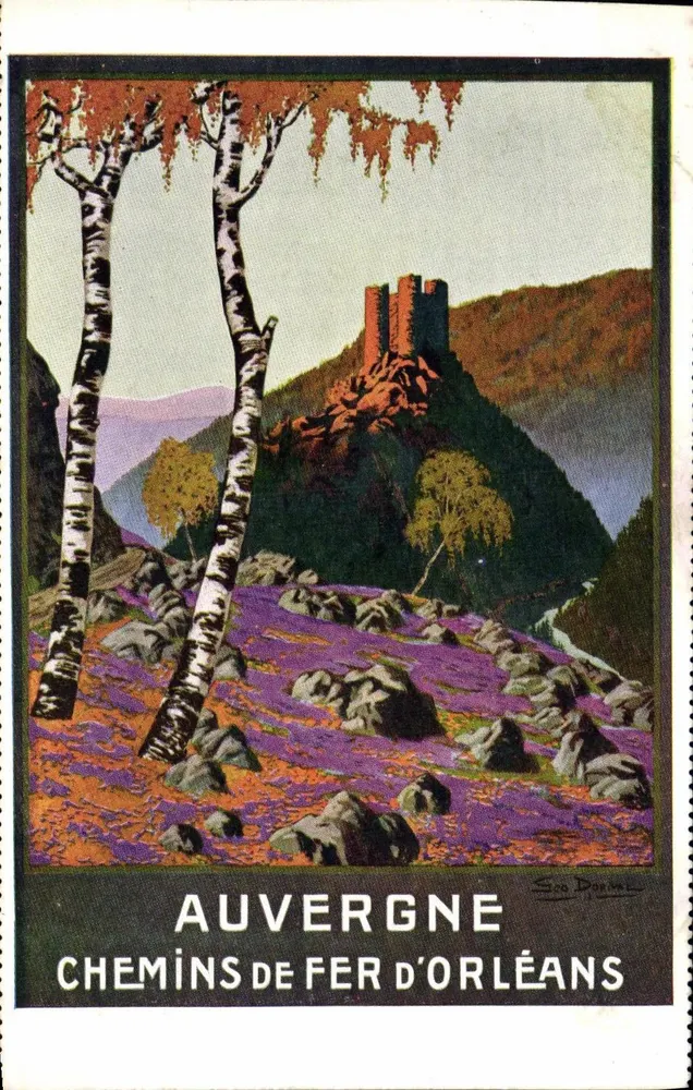 Auvergne — Herbstlandschaft mit Schloss — Chemins de Fer d'Orléans, Verlag Soo Daprel - Vorderseite