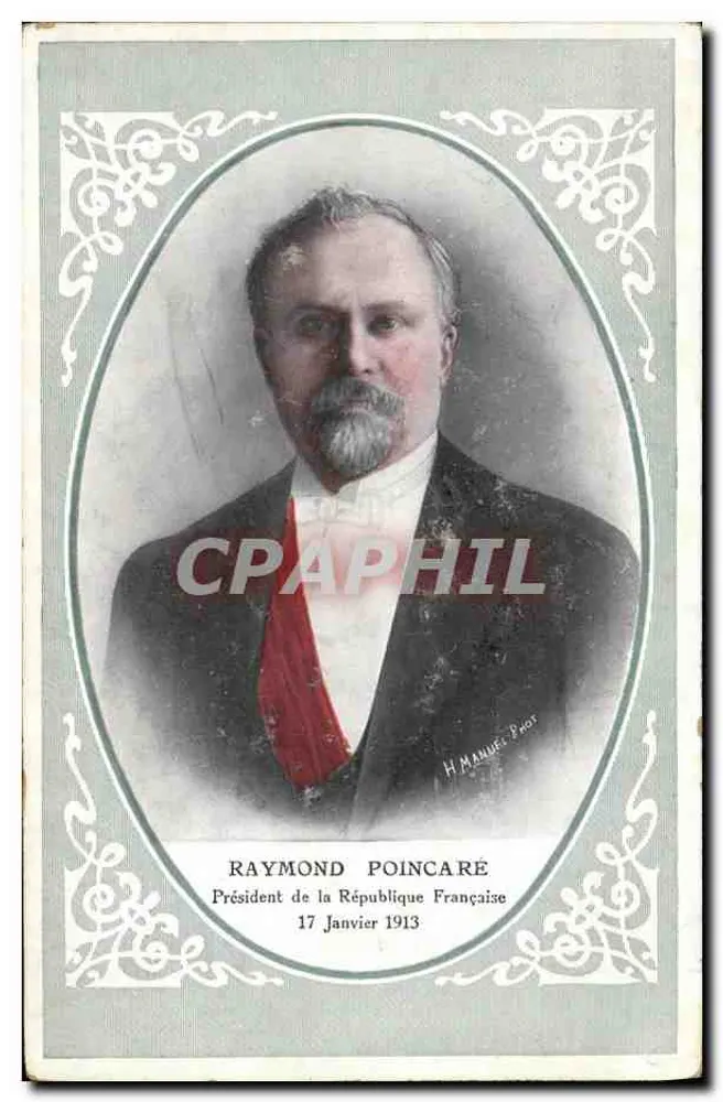 Raymond Poincaré — Offizielles Portrait — H. Manuès Phot - Vorderseite