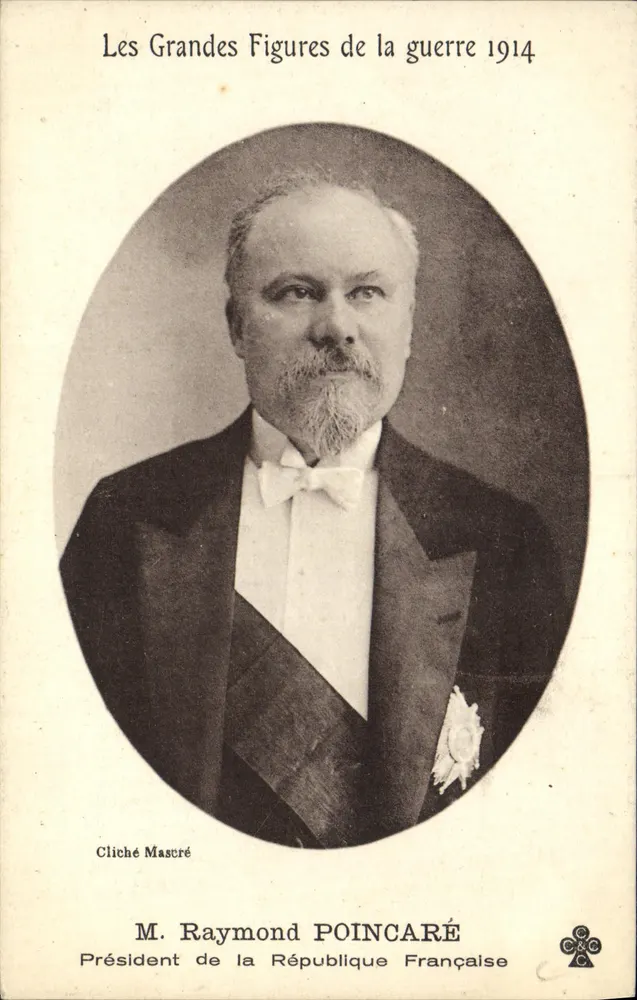 Raymond Poincaré — Präsident der Französischen Republik — Große Figuren des Krieges 1914 — Masuré Cliché - Vorderseite