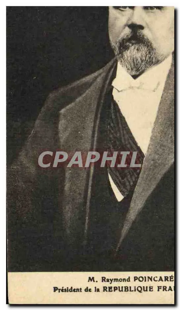 Herr Raymond Poincaré — Präsident der Französischen Republik — Karteikarte - Vorderseite