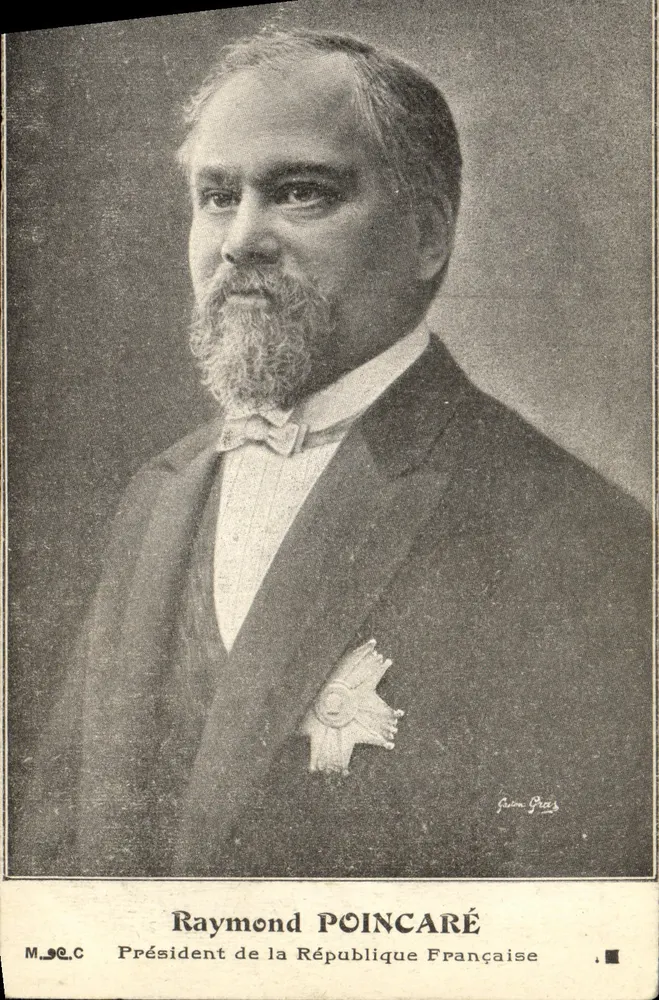 Raymond Poincaré — Präsident der Französischen Republik — Verlag M. J. C. (M. J. C.) - Vorderseite
