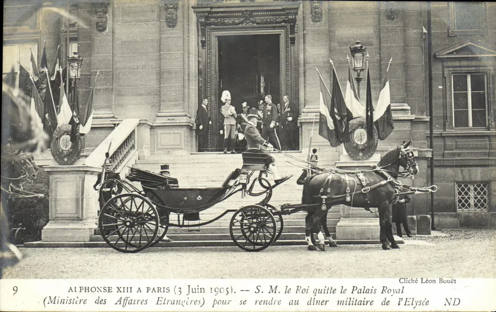 Alphonse XIII in Paris — (Ministerium für Auswärtige Angelegenheiten) — Foto von Léon Bouët - Vorderseite