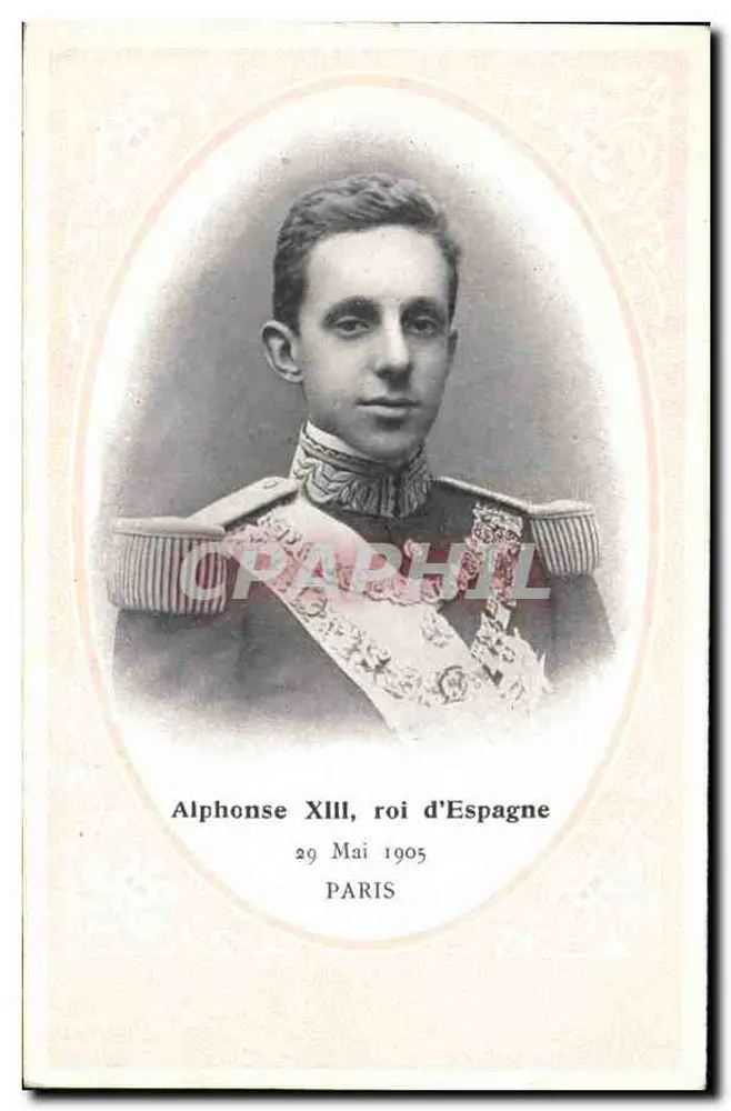 Alphonse XIII, König von Spanien — Portrait in Uniform — Paris, 29. Mai 1905 - Vorderseite