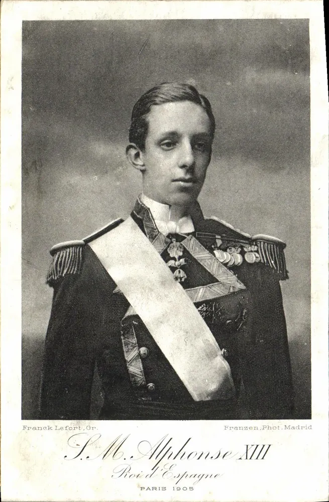 S.M. Alfonso XIII — Rei da Espanha — Franzen Fot. Madrid - Frente