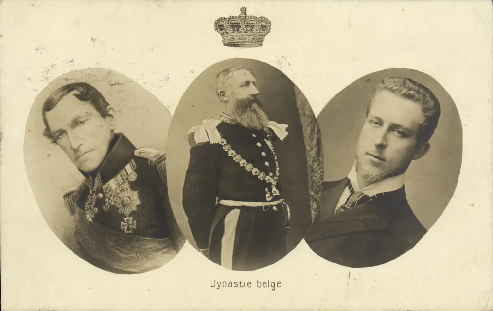 Dynastia belga — três retratos de membros da família real — editor H.M. Dobrecourt, n°125 - Frente
