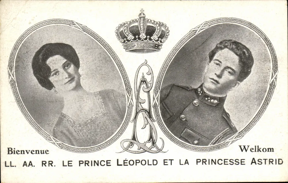 O Príncipe Léopold e a Princesa Astrid — Bem-vindo / Welkom — C. Douteau, Bruxelas - Frente