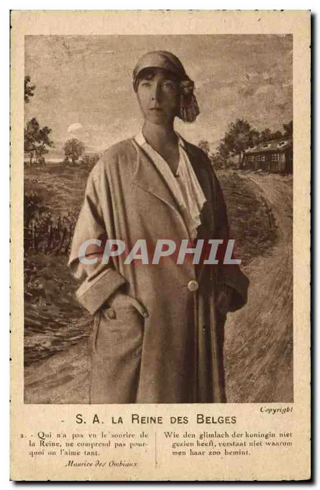 S.A. A Rainha das Belgas — Retrato da rainha das Belgas — Editor A. Caumartin, Paris - Frente