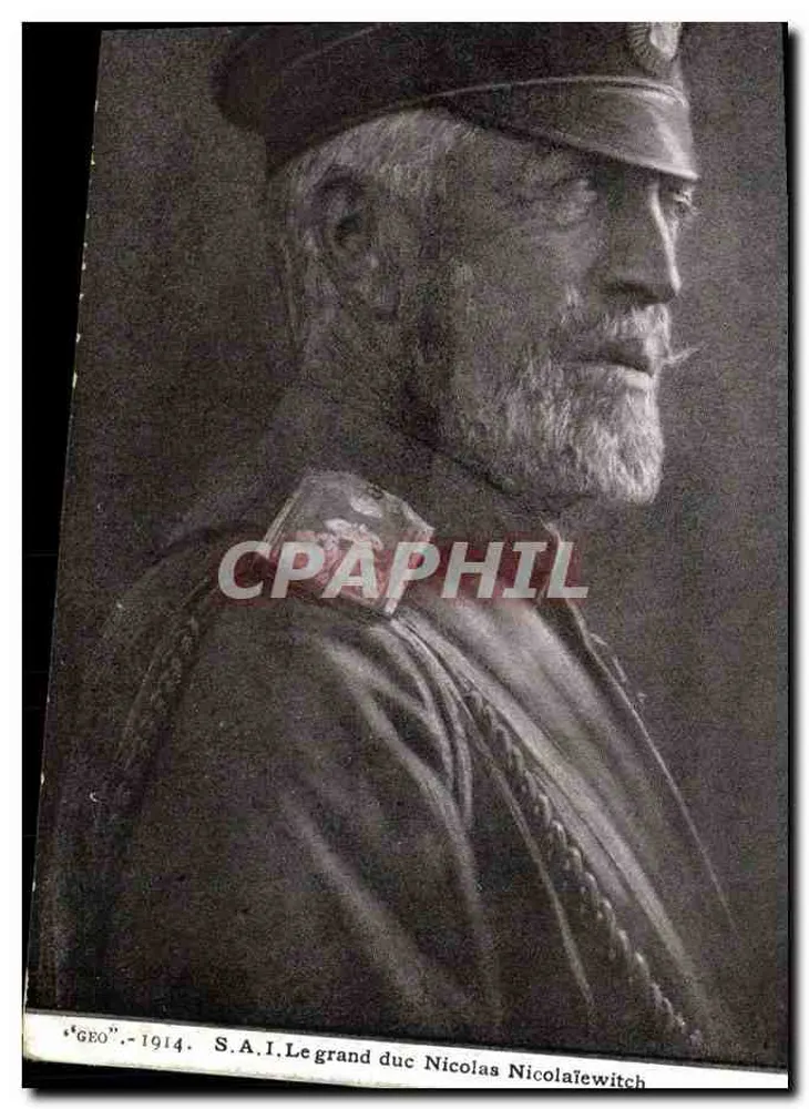 Großherzog Nikolaus Nicolaiewitsch — Portrait in Uniform — S.A.I. — 1914 - Vorderseite