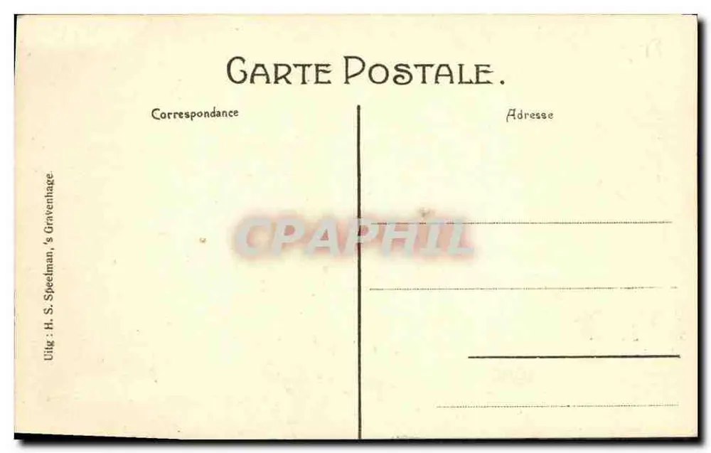 H.M. Rainha Wilhelmina — Z.K.H. Príncipe Hendrik — editor H.S. Speelman's Gravenhage - Verso
