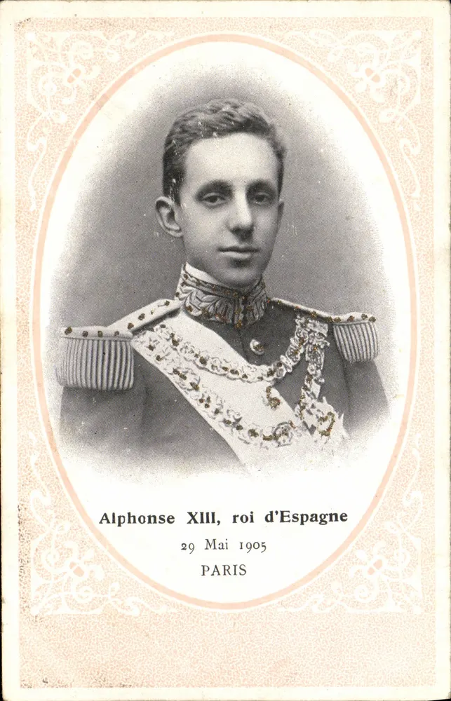 Alphonse XIII, König von Spanien — Portrait in Uniform — Paris 1905 - Vorderseite