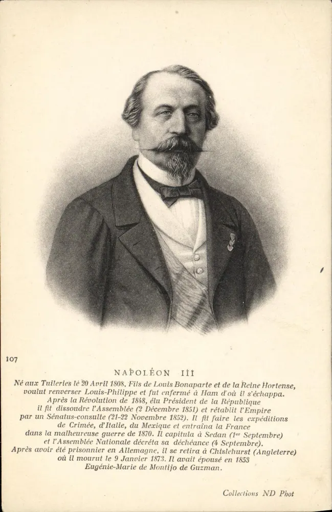 Napoleão III — biografia — Coleções ND Phot n°107 - Frente