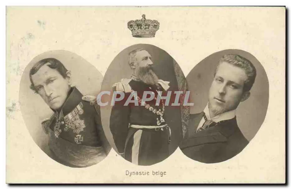 Dinastia belga — três retratos — H. M. Dobrecourt, Bruxelas - Frente