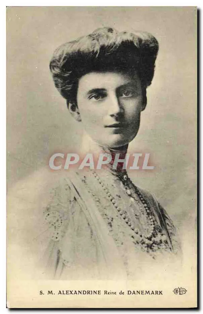 S.M. Alexandrine Rainha da Dinamarca — retrato — ELD - Frente