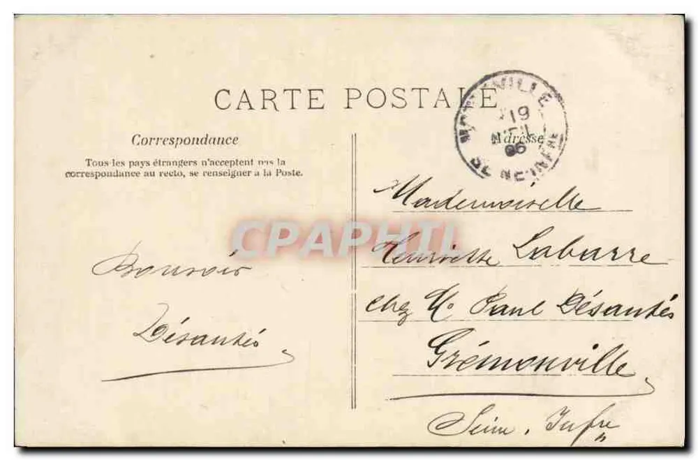 Mädchen mit Hut mit großem Schleifchen — Elsass in der Hoffnung / Eines Tages Französisch zu werden — M.F. Paris - Rückseite