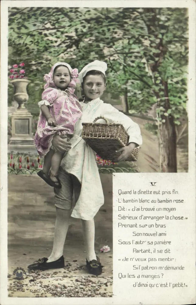 Kinder im Park — gedrucktes Gedicht — n°V - Vorderseite