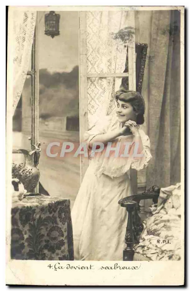 Femme au bord de fenêtre — scène intérieure — éditeur R.P.I. n°4 - Vorderseite
