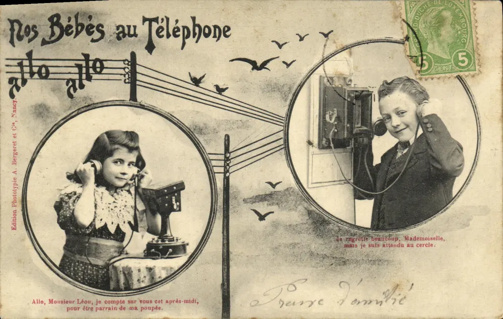 Unsere Babys am Telefon — Phototypie-Ausgabe A. Bergers et Cie, Nancy - Vorderseite