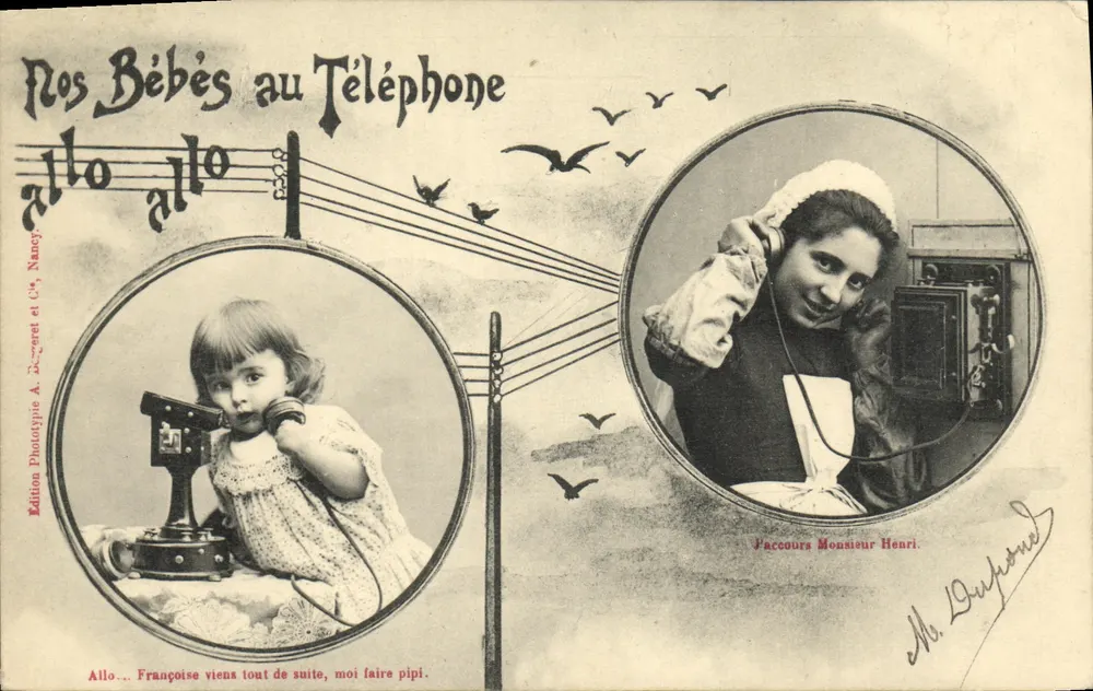 Unsere Babys am Telefon — Phototypie-Ausgabe A. Bégaret et Cie, Nancy - Vorderseite