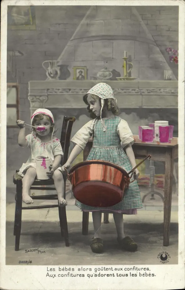 Zwei Kinder, die Marmelade probieren — Sazérac Phot, n° 2409/5 - Vorderseite