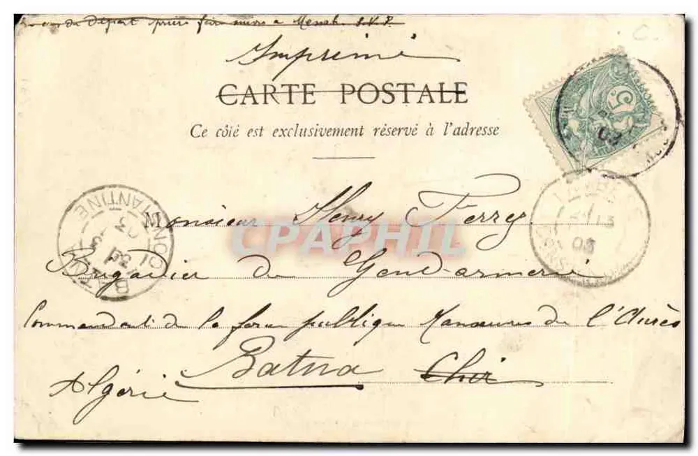 Der kleine Papierverkäufer — Straßenszene mit Luftschiff — Phototype A. Bergeret & Cie, Nancy, n°3 - Rückseite