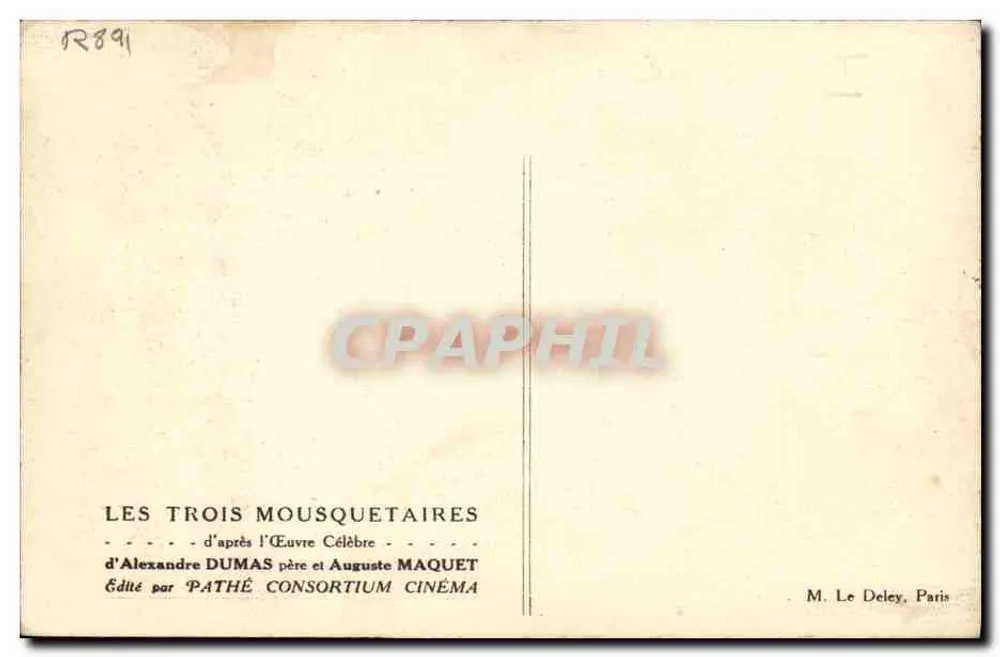 Die drei Musketiere — nach der berühmten Arbeit von Alexandre Dumas père und Auguste Maquet — Verlag Pathé Consortium Cinéma - Rückseite