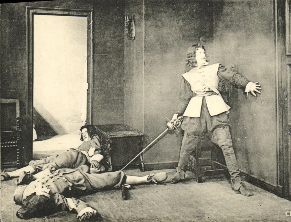 Die drei Musketiere — Duell-Szene — Verlag Pathé Consortium Cinéma - Vorderseite