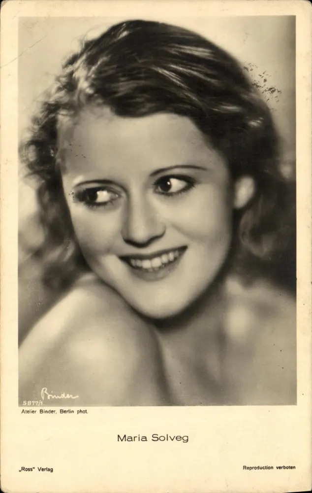 Maria Solveg — retrato — Atelier Binder, Berlim fot. n°5877H, "Ross" Verlag - Frente