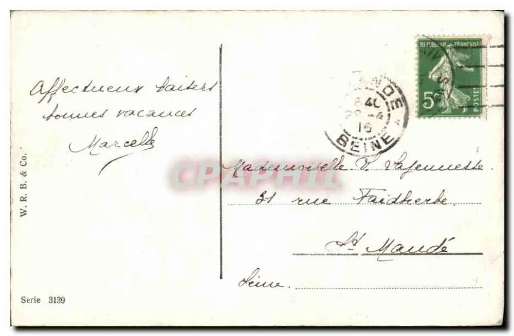 माउंटेन में चर बकरियां — पीछे की ओर पहाड़ — W.R.B. & Co. सीरीज 3139 - पीछे