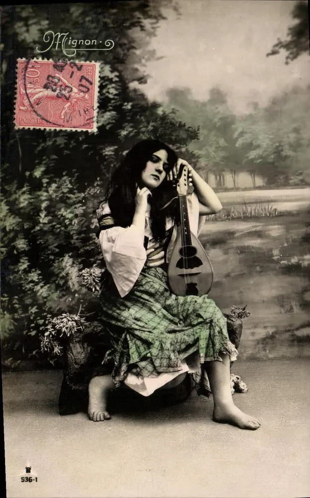Frau mit Mandoline — Mignon — Verlag Mignon n° 936-1 - Vorderseite