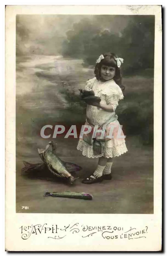 Mädchen mit einem Fisch — Ratespiel — Serie 781 - Vorderseite